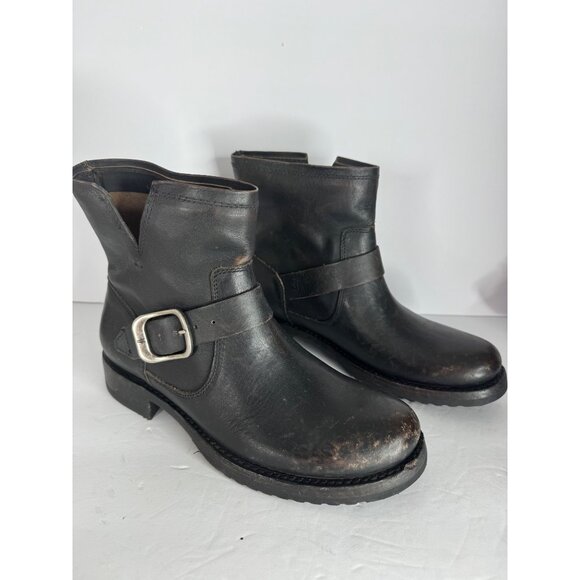 Frye Veronica Leather Bootie Women's Size 7 Antiqued Black Distressed  NIB - Picture 4 of 9